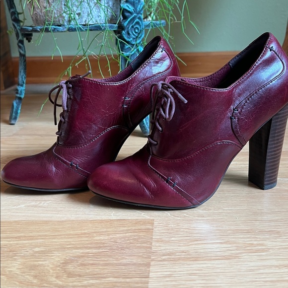 Isolá / Isola - Oxford Bootie 4 inch Heel Oxblood Chianti Leather - Size 8 - Picture 2 of 16